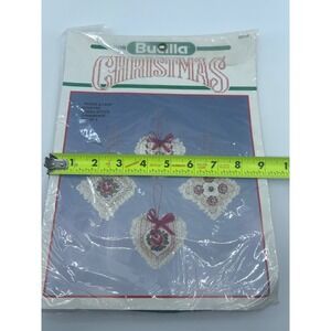 Bucilla Christmas Roses Lace Counted Cross Stitch Ornament Kit Set of 4 82746